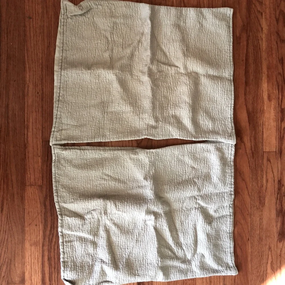 West Elm 100% cotton gray pillow shams